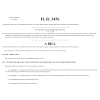 H.R.3456 PEACE CORPS REAUTHORIZATION ACT OF 2019