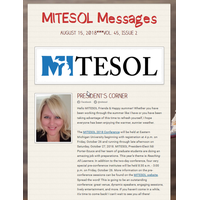 August 2018 Issue: MITESOL Messages