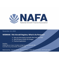 NAFA Webinar:  FAA Aircraft Registry: What Is Its Purpose?