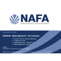 NAFA Webinar:  Digital Signatures:  The Landscape