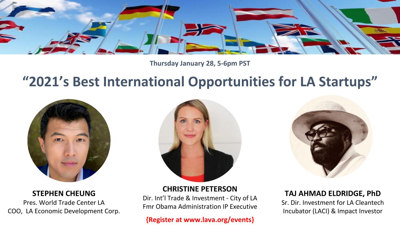 Los Angeles Venture Association Experts Pick 21 S Top International Opportunities For La Startups