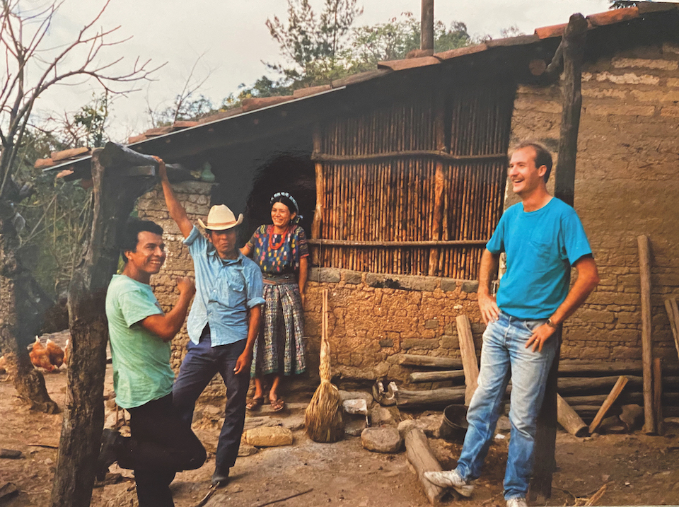 Glenn Blumhorst and 3 colleagues in village in Guatemala