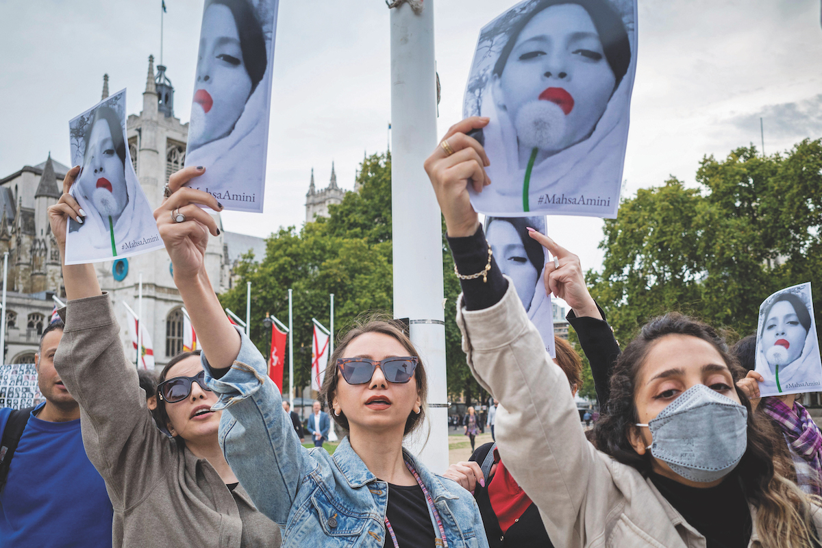 In London, protestors against the clerical regime in Iran in 2022