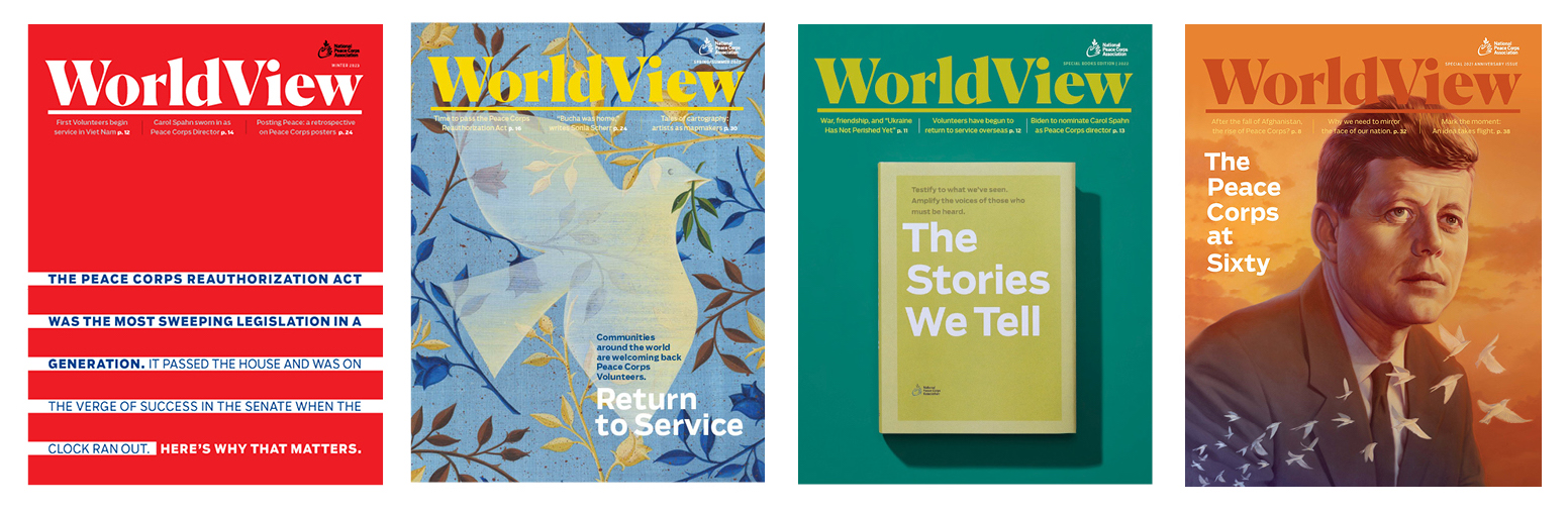 Four WorldView magazine covers