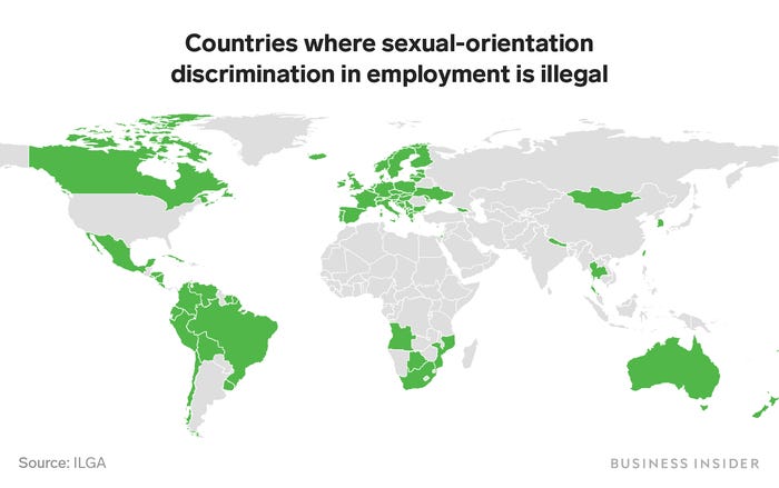 countries where sexual orientation discrimination in employment is illegal