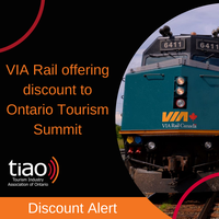 VIA Rail offering discount to Ontario Tourism Summit