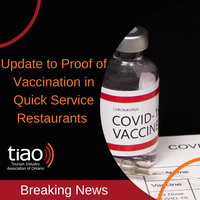 Update To Proof Of Vaccination In Quick Service Restaurants