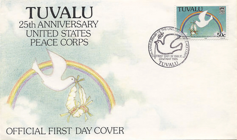 Envelope from Tuvalu with Peace Corps stamp