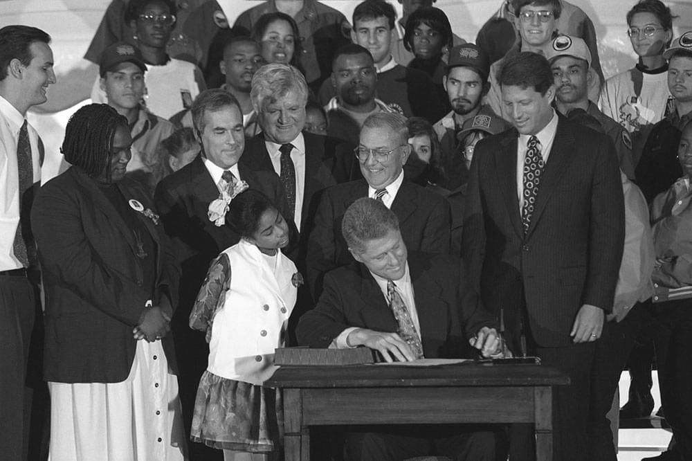 President Clinton signing legislation creating AmeriCorps