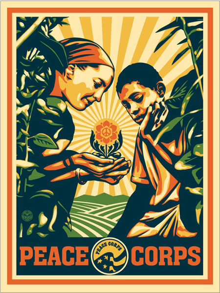 Shepard Fairey poster for Peace Corps 50th anniversary