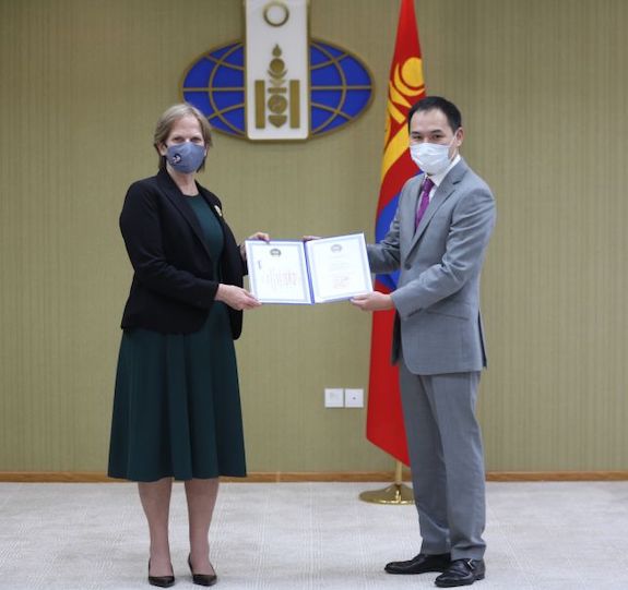 Kim Mansaray and Deputy Minister for Foreign Affairs of Mongolia