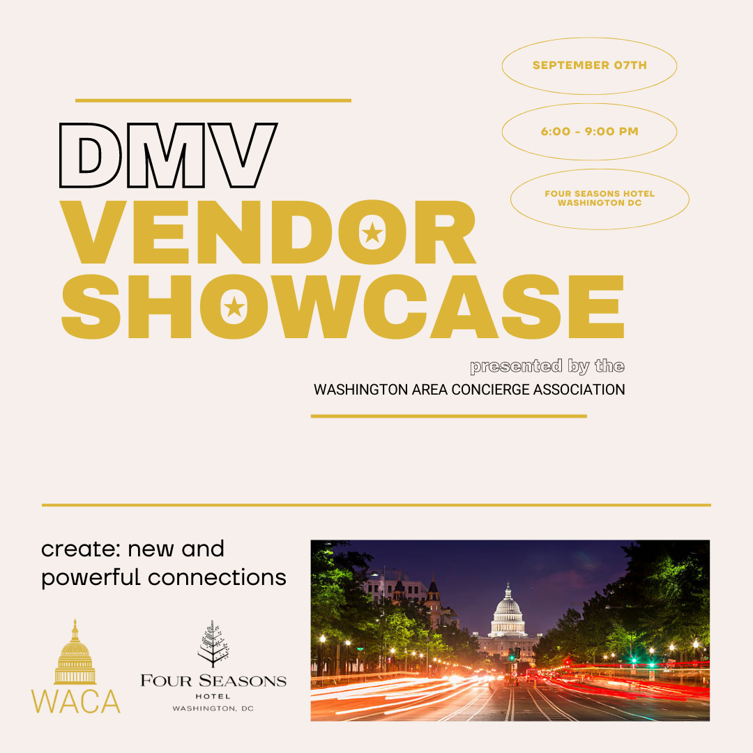 Washington Area Concierge Association DMV VENDOR SHOWCASE 2023