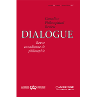 New Issue of Dialogue: Canadian Philosophical Review / Revue canadienne de philosophie